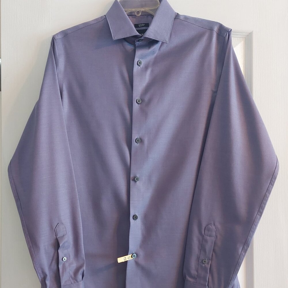 Plum/Purple Men's Button-Down Dress Shirt by Kenneth Cole Awearness Sz 15 34/35